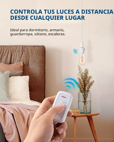 Vista 3 de DEWENWILS - Enchufe de luz inalámbrico con control remoto con interruptor, no necesita cableado