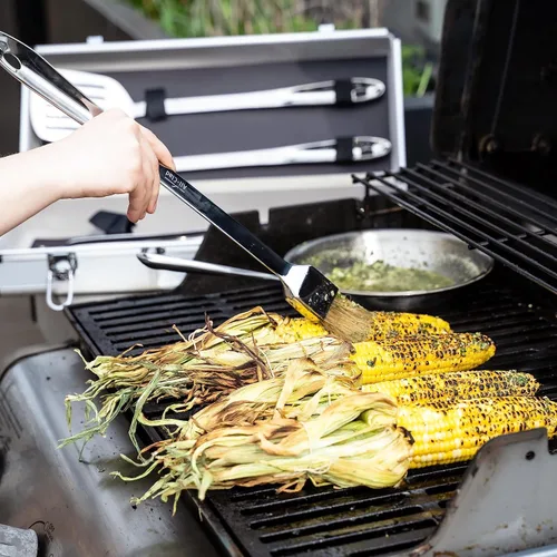 Vista 7 de All-Clad Herramientas profesionales con estuche, juego de herramientas de barbacoa de acero inoxidable, 4 piezas, ollas y sartenes, utensilios