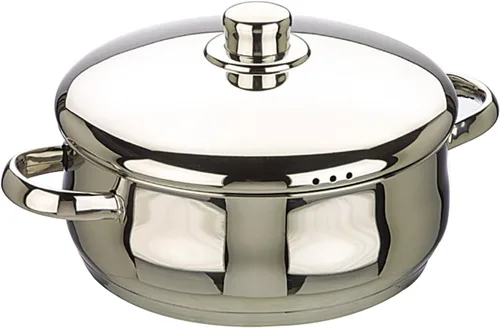 Vista 2 de IBILI Cazuela Oslo Belly Shape con tapa 6.3 in, Acero Inoxidable, Plata