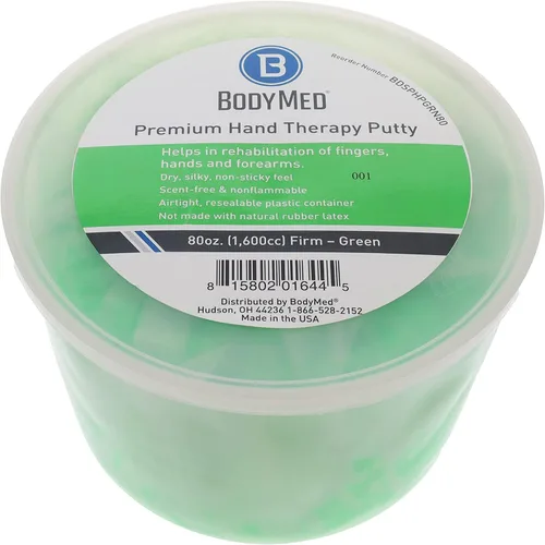 Vista 18 de BodyMed Masilla de terapia de manos premium, verde, 2 onzas, masilla de terapia firme y fortalecedora para rehabilitación física
