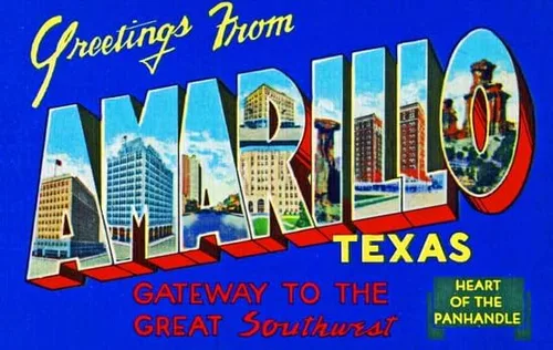 Vista 3 de CafePress Amarillo Texas Greetings Oval Bumper Sticker Car Decal