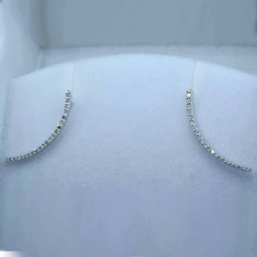 Vista 5 de Dazzlingrock Collection Aretes trepadores de diamantes blancos redondos de 0.22 quilates (ctw) para mujer en oro