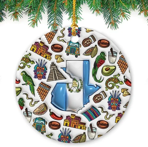 Vista 109 de Lotacy Bandera argentina argentina de Navidad de cerámica 2D impresa adorno con símbolos, decoración del hogar argentina regalos para hombres