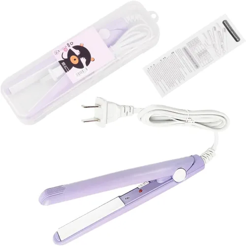 Vista 7 de Mini plancha de pelo 2 en 1 recto y rizado Plancha de cerámica turmalina placa 100-240V 20W US Plug (verde)