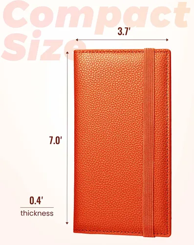 Vista 29 de Yarnic Funda para chequera personal, soporte para chequera con soporte para bolígrafo y divisor de plástico transparente integrado para cheques Rosa