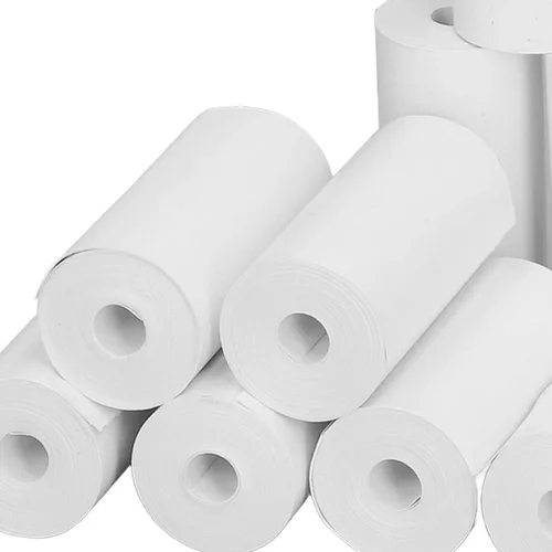 Vista 7 de Rollos de papel térmico, 2.24 x 0.98 pulgadas, blanco, paquete de 10, para impresoras pequeñas