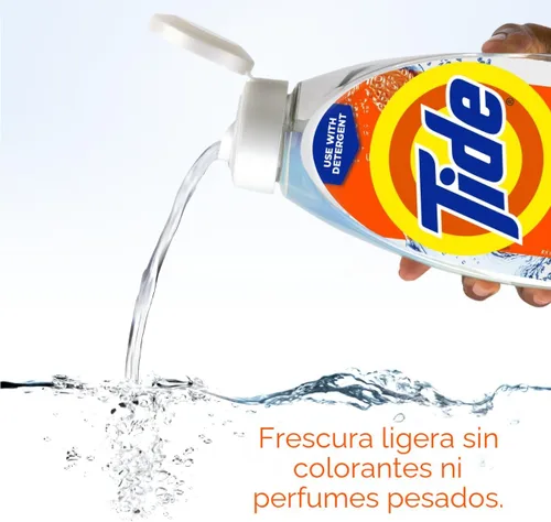 Vista 8 de Tide Enjuague de Tela de Limpieza Profunda con 3X Poder Contra Olores, Aroma Original, 48 oz