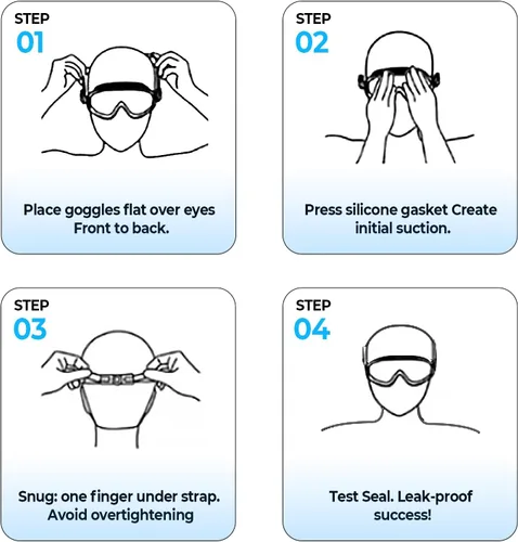 Vista 8 de VegoVia Gafas de natación para adultos, 2 unidades, antiempañamiento, vista amplia de 180°, protección UV, para piscina, para adultos, jóvenes