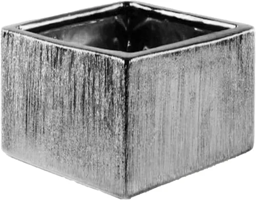 Vista 16 de WGV - Jarrón cuadrado de cerámica dorado rayado, ancho 8 pulgadas, altura 4 pulgadas, elegante maceta cuadrada corta Morden floral, maceta de Oro