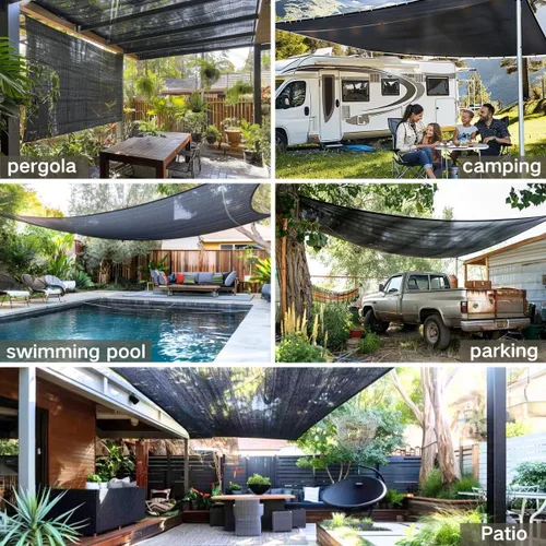 Vista 6 de BeGrit Tela de Sombra para Jardín 50% 6x6.5 pies Sombra Solar con Ojales Malla Bloqueadora de Sol para Exteriores, Plantas, Patio, Invernadero, Negro