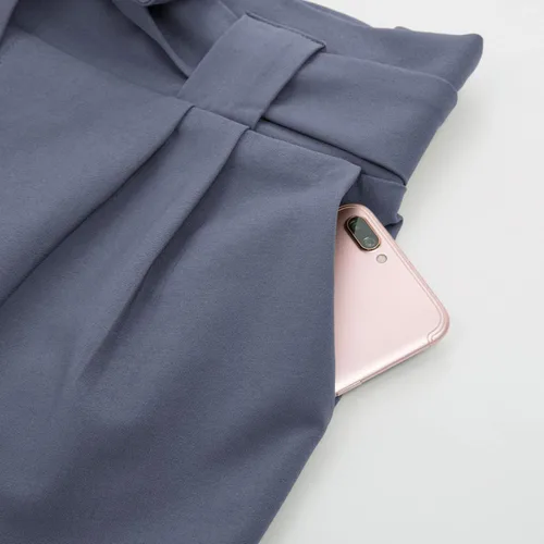 Vista 4 de GRACE KARIN - Pantalón deportivo tipo lápiz para mujer, diseño informal de tiro alto para trabajo, con lazo y bolsillos