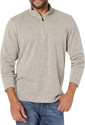 Vista 4 de Wrangler Authentics Suéter de vellón de manga larga con un cuarto de cremallera para hombre