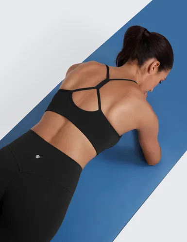 Vista 3 de CRZ YOGA Butterluxe - Brasier deportivo de cuello alto y espalda en Y para mujer, con espalda cruzada, tirantes delgados, para entrenamiento