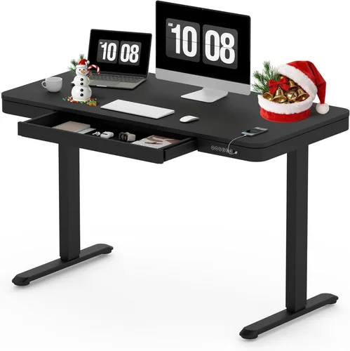 Vista 11 de SANODESK Escritorio eléctrico de una pieza ajustable en altura con cajón Blanco
