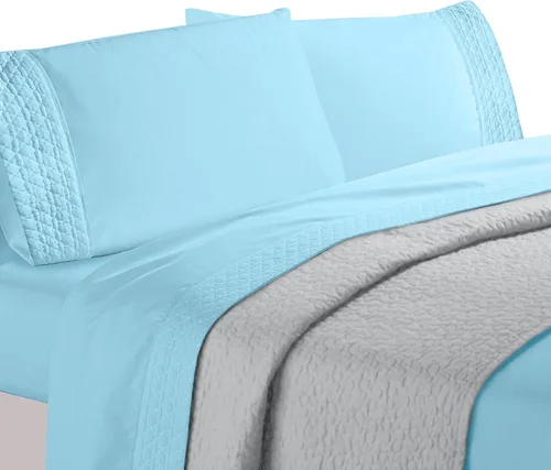 Vista 2 de Elegant Comfort Lujoso juego de sábanas acolchadas de 4 piezas, caja de regalo, calidad egipcia de 1500 hilos, suave, resistente a las arrugas