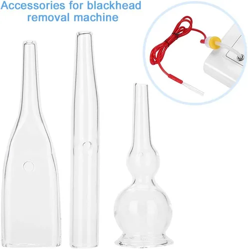 Vista 6 de Nikou Tubo de vidrio al vacío - Kit de 3 tubos de vidrio para eliminación de limpiador facial, accesorios de máquina de belleza, juego