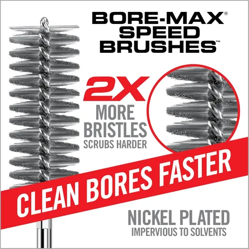 Vista 2 de Real Avid Bore-Max Speed Brush Cepillos niquelados para limpieza con 2 veces más densidad de cerdas Cepillo de limpieza impermeable a