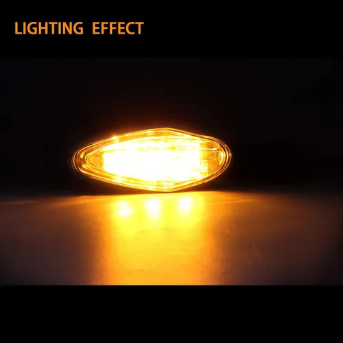 Vista 5 de Luz de señal de giro LED universal para Kawasaki para Honda para Yamaha para Suzuki - Lente ámbar