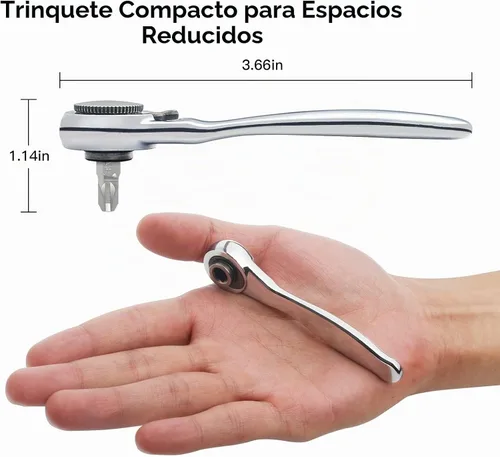 Vista 2 de SHARDEN Juego de mini trinquete de 1/4 con destornillador de ángulo recto