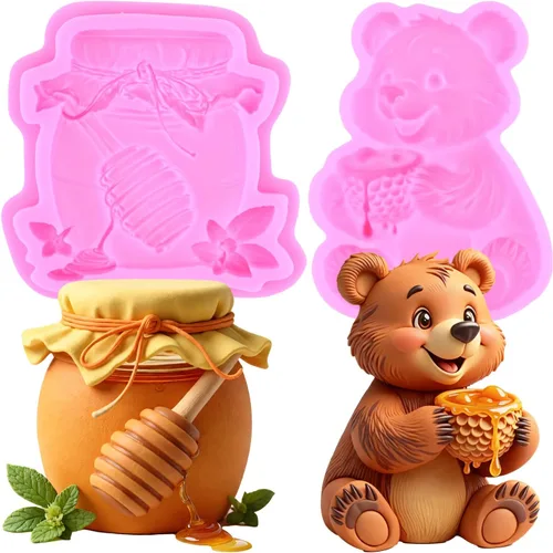 Vista 10 de ZiXiang Bumble Bee - Molde de silicona para fondant, moldes de colmena de abeja, moldes de chocolate para cupcakes, decoración de pasteles