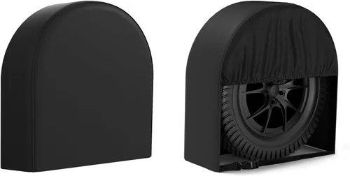 Vista 11 de eletecpro - Juego de 2 fundas para neumáticos de RV con revestimiento impermeable y tela Oxford 600D resistente, accesorios para neumáticos a prueba