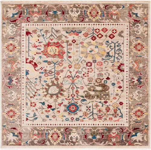 Vista 5 de SAFAVIEH Kashan Collection - Alfombra de área de 2 x 3 pies, color beige y gris pardo, diseño oriental tradicional, no desprende pelusa y de fácil