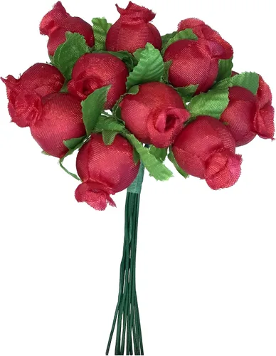 Vista 9 de GiftWrap Etc. Rosas artificiales de seda verde manzana, 12 mini ramos de 12 capullos de rosa, 144 capullos de rosa en total, boda, recepción