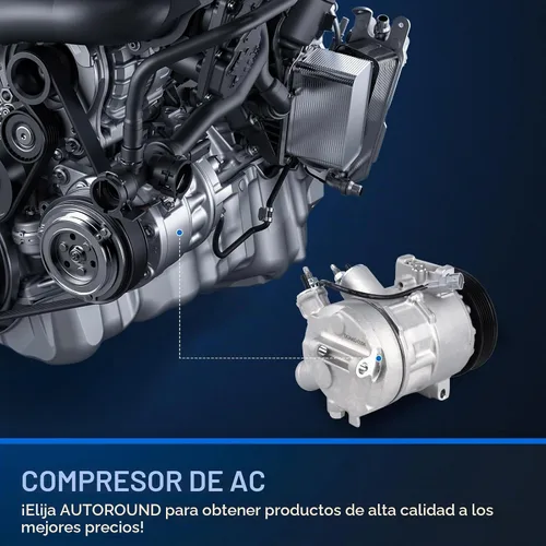Vista 7 de Autoround CO30011C Aire acondicionado A/C Compresor de CA con embrague compatible con Jeep Compass Patriot 2009-2017 2.0L 2.4L, Dodge Caliber