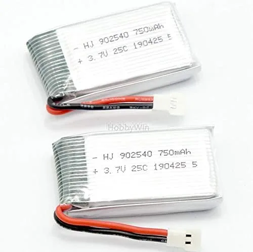 Vista 4 de Batería LiPO MX2.0-2P de 3,7 V 1S, 750 mAh, 25 C, enchufe para dron FPV modelo RC helicóptero de avión