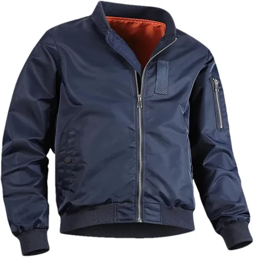 Vista 7 de Abrigos de bombardero de vuelo softshell para hombre, para primavera, otoño, para negocios, golf, Varsity chaquetas