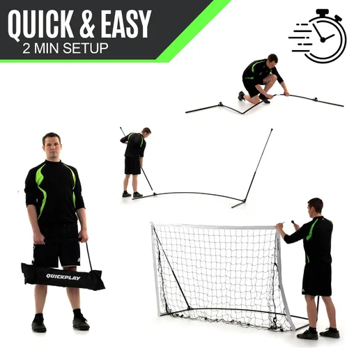 Vista 3 de QUICKPLAY Kickster - Arco de fútbol ultra portátil Montaje rápido y fácil Incluye red y bolsa de transporte Disponible en 7 tamaños Red