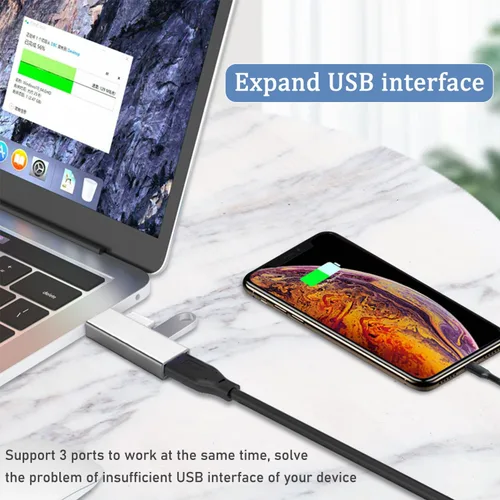 Vista 3 de USB 3.0 Hub, VIENON Aluminium 3-Port USB Hub USB Splitter USB Expander for Laptop, Xbox, Flash Drive, HDD, Console, Printer, Camera,Keyborad, Mouse