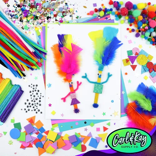 Vista 2 de Kit de suministros de artes y manualidades para niños, niños y niñas de 4, 5, 6, 7, 8 años, materiales de actividades para niños pequeños, ideal