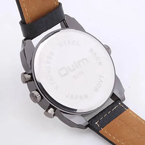 Vista 5 de Soleasy WTH1001 - Reloj de pulsera de cuarzo para hombre, estilo militar, 2 zonas horarias, color negro