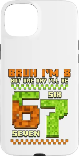 Vista 9 de Bruh I'm 8 But One-Day I'll Be 67 Retro 8th Birthday Kids Case for iPhone 17