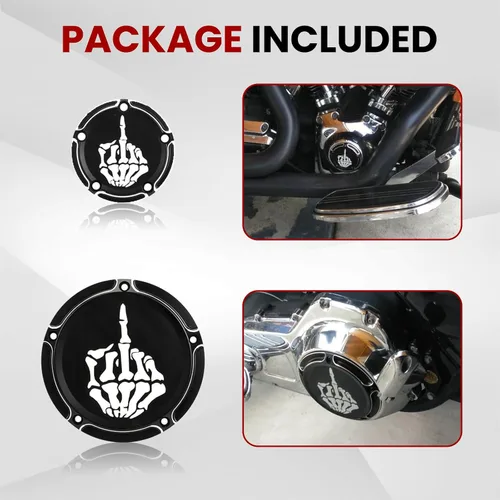 Vista 3 de GUAIMI Tapa de distribuidor de CNC con borde de corte profundo Derby para Harley Dyna FLD Street Glide FLHTK FLHRS Fatboy FXSTB 1996-2013 - Dedo