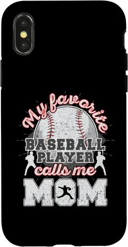 Vista 5 de Baseball Mom My Favorite Baseball Player Calls Me Mom Case for iPhone 17