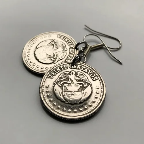 Vista 4 de Colombia 20 Centavos moneda pendientes Banderas colombianas Cóndor andino Bogotá Medellín Cali Barranquilla Cartagena Cúcuta Antioquia Pereira