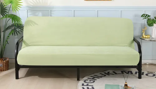 Vista 2 de OctoRose Funda de futón ajustable, de fácil ajuste, de 39 x 75 + 8 pulgadas, tamaño individual, color verde, funda de colchón de microgamuza