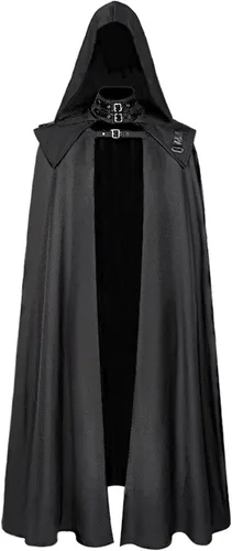 Vista 3 de Capa medieval con capucha para hombre, disfraz gótico de diablo aterrador, disfraz gótico, abrigo Praty