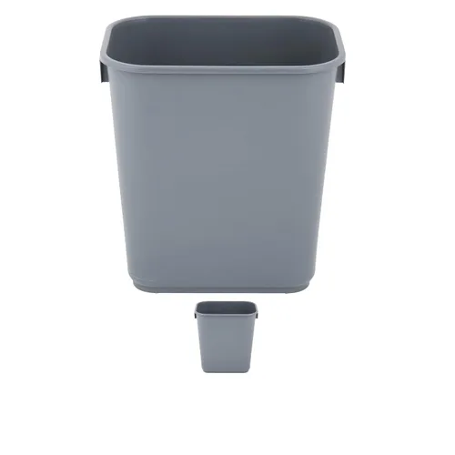 Vista 39 de Cubo de basura rectangular beige de 10 galones para restaurante, papelera comercial, papelera de plástico para oficina, cubo de basura para baño