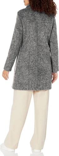 Vista 2 de Kenneth Cole Abrigo asimétrico de lana tipo boucle prensado para mujer