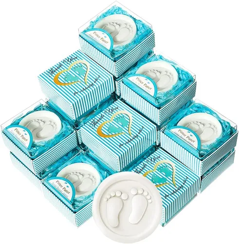 Vista 9 de AIXIANG Jabones para baby shower, hechos a mano, color azul, regalo para pies de bebé, para revelación de género, regalos y decoraciones de baby