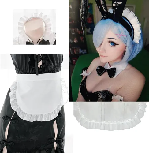 Vista 2 de MAYSONG Delantal de cosplay de sirvienta victoriana para mujer