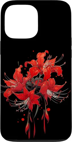 Vista 24 de iPhone 16 Red Spider Lily Funda de anime de manga estética japonesa japonesa