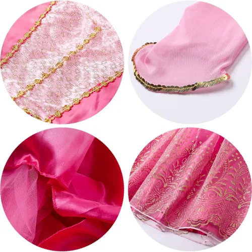 Vista 6 de iTVTi Disfraz de princesa para niñas pequeñas, disfraz de cosplay para carnaval, fiesta de Halloween, color rosa