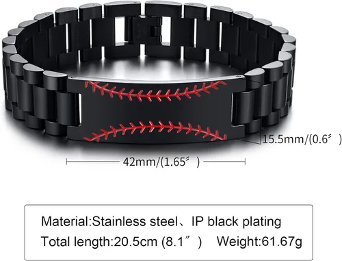 Vista 6 de VNOX Béisbol fútbol fútbol americano regalos de baloncesto para hombres y niños pulsera de béisbol personalizada con cita de inspiración grabada