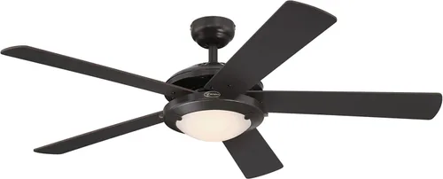 Vista 11 de Westinghouse 7305400 Comet - Ventilador de techo LED, 52 pulgadas, níquel cepillado, vidrio esmerilado Instalación en interiores, luz LED