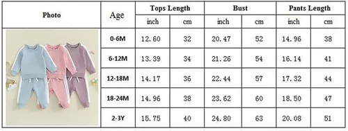 Vista 8 de Fernvia Ropa para bebé niña de 3, 6, 9, 12, 18 y 24 meses, conjuntos de sudadera de manga larga + pantalones