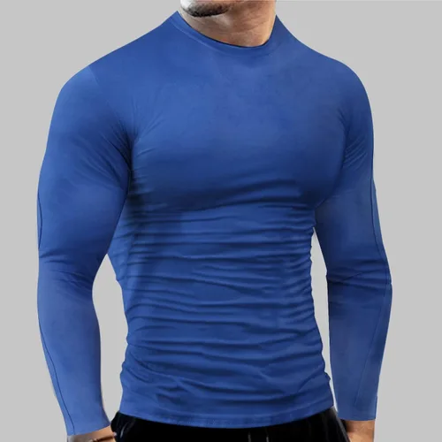 Vista 28 de Camisas de compresión atléticas de manga larga para hombre, capa base, camisa de entrenamiento atlético, camisas de compresión, camisetas deportivas